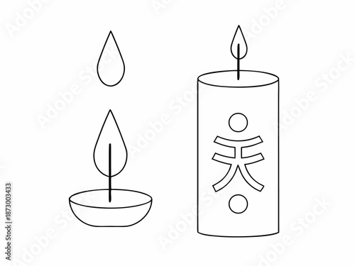 Burning candles with soft flames glowing warmly in a simple decorative scene