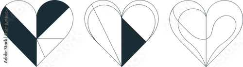 “Black Anatomical Human Heart Vector Set – Medical, Love, Cardiology and Tattoo Style Illustration”