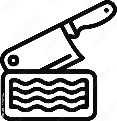 Meat Cleaver Chopping Ground Meat Icon food preparation