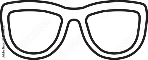 Glasses icon. Eyeglasses. Contour silhouette. Vector. Line style.