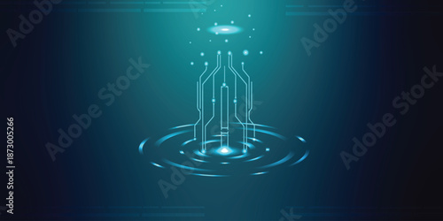 Futuristic Digital Data Flow Abstraction Background