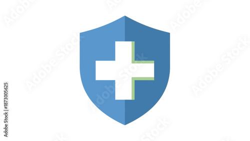 Healthcare Shield Protection Icon with Plus Sign - Medical Security Symbol