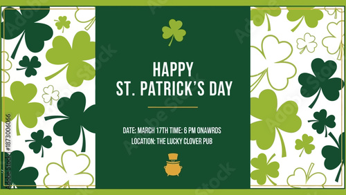 Celebrating St. Patrick's Day with shamrocks and festive decorations in a lively atmosphere