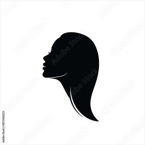 Elegant Woman Face Silhouette Beauty Concept