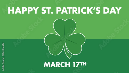 Celebrating St. Patrick's Day with a Shamrock on a Green Background