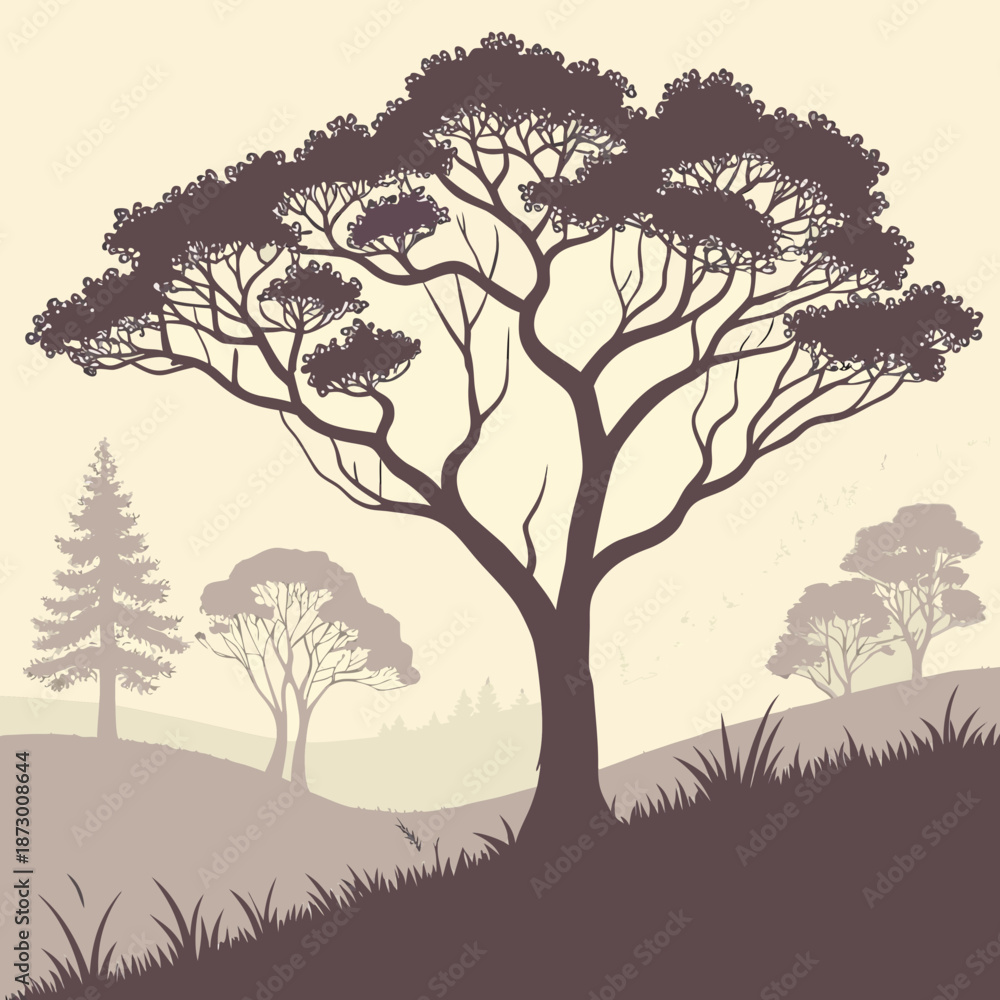 Obraz premium Forest Shapes Background 1