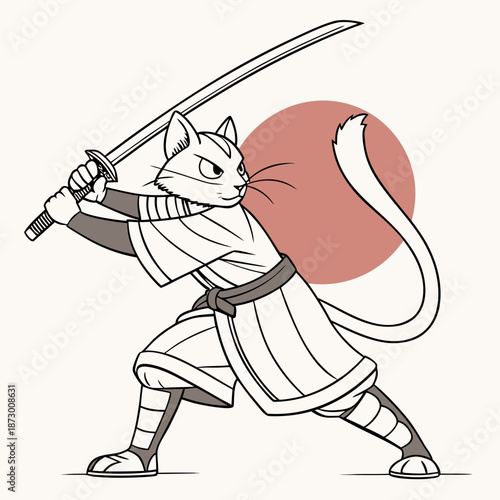 Cat Samurai Pose