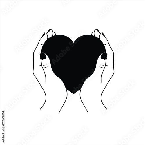 Healing Hug Heart Silhouette