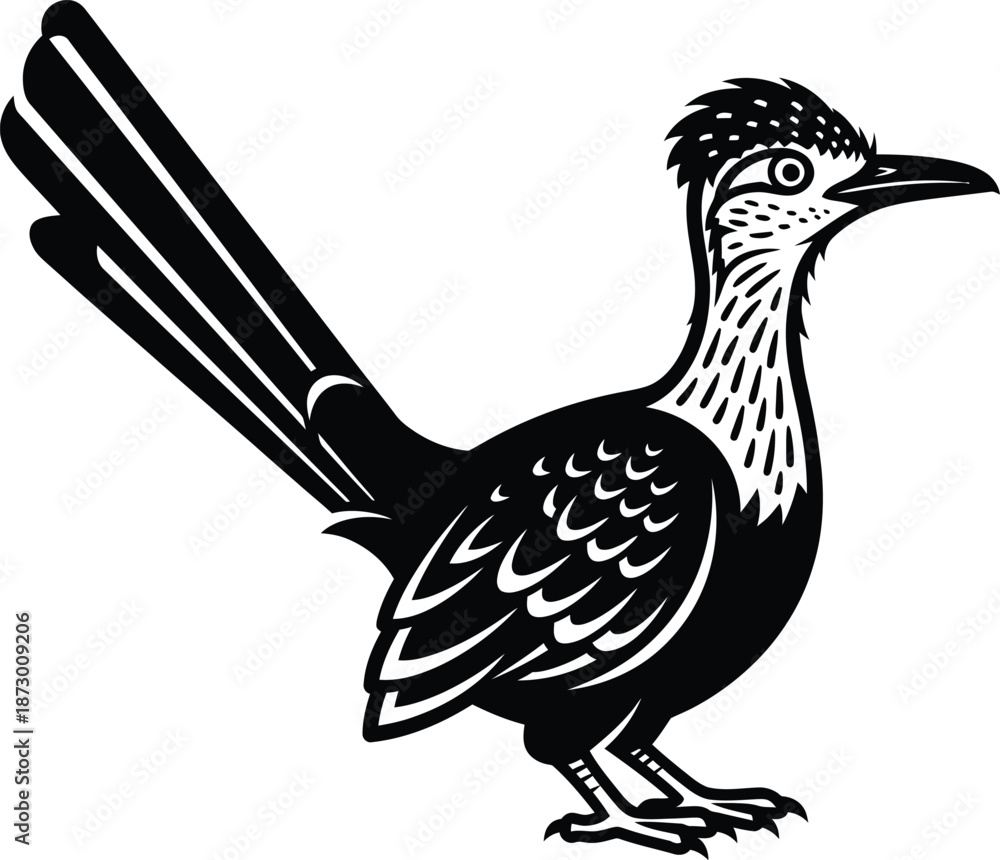 Fototapeta premium Roadrunner Bird Wildlife Vector Illustration
