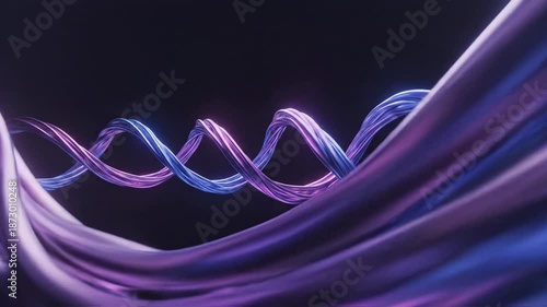 Vibrant Twisted Light Trails Animation.