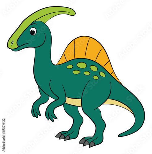 Cartoon spinosaurus dinosaur on a white background