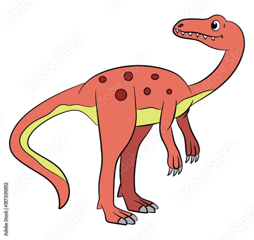 Funny spinosaurus dinosaur on a white background