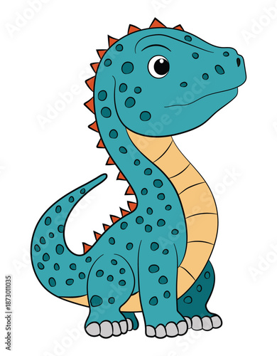 Funny dinosaur on a white background