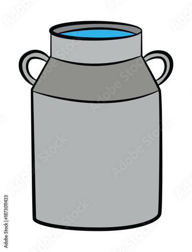 A milk can or churn cartoon illustration