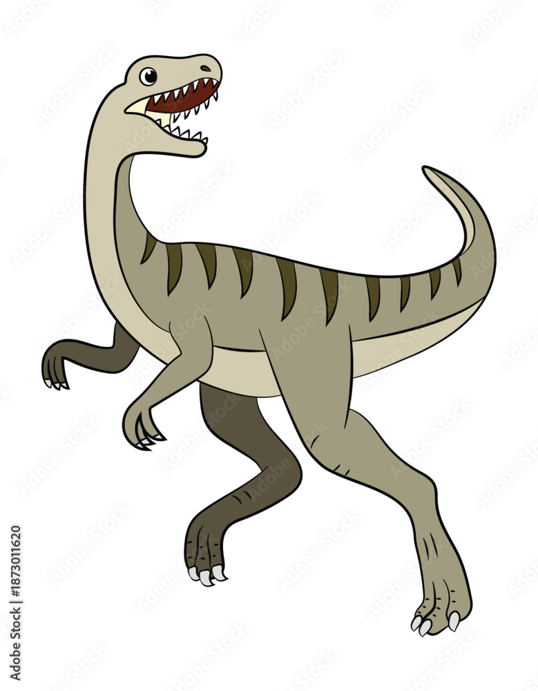 Fototapeta premium Cute gallimimus dinosaur on a white background