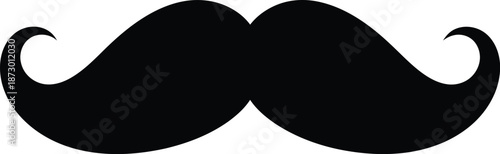 Mustache Style Silhouette Vector Icon