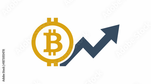 Bitcoin cryptocurrency growth chart showing financial market increase.
