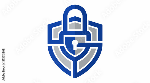 Secure Shield Lock Logo Design for Digital Protection.