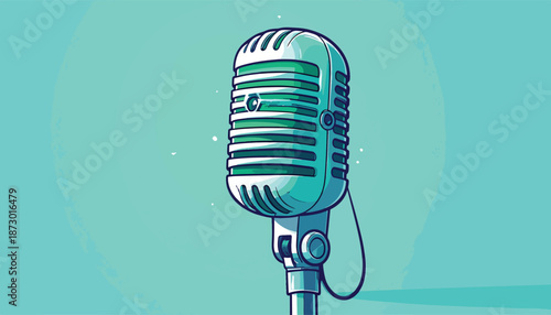 Vintage Microphone Illustration - A Classic Symbol of Voice and Communication.