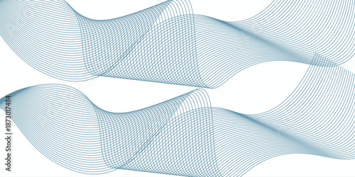 Vector abstract background with dynamic blue waves.