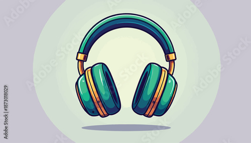 Stylish Teal Headphones with Gold Accents for Immersive Audio Experience.