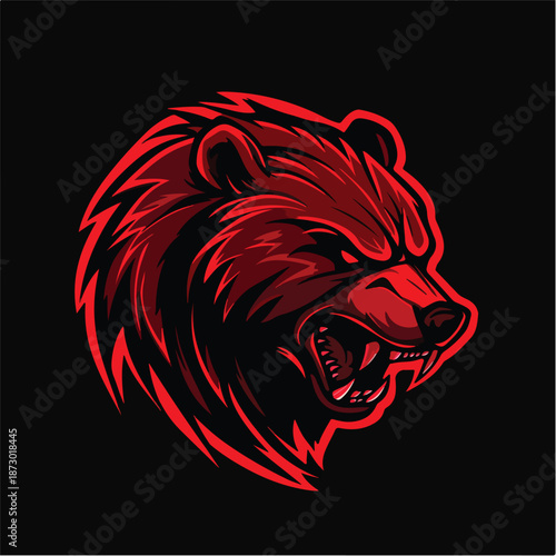 Modern professional grizzly bear logo for a sport team