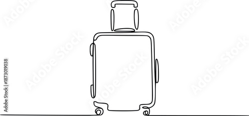 Standing suitcase on floor