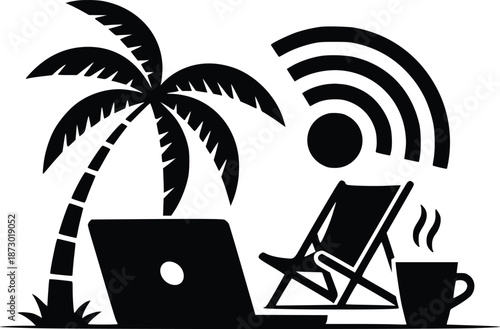 Relaxing work from paradise