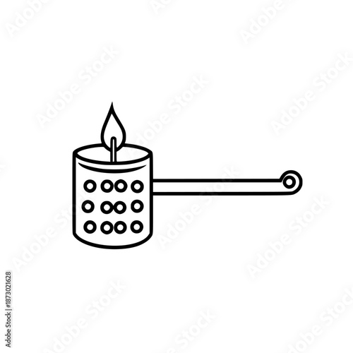 Whispers Elegance: Minimalist Line Art Candle Snuff | Clean, isolated vector art for creative projects.