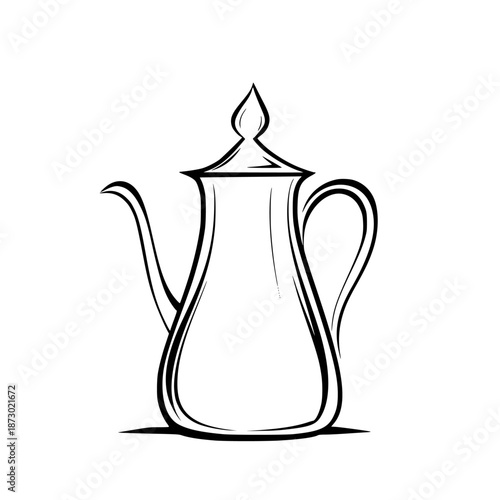 Elegant Line Art Coffee Pot, C 2 | Clean, isolated vector art for creative projects.