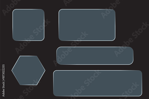 Effect glass liquid background with box frame text and rectangle digital button. Glow sign ui with effect design and glass liquid elements for banner abstract. Gradient line aesthetic