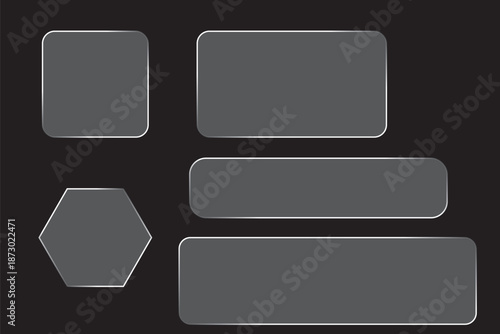 Effect glass liquid background with box frame text and rectangle digital button. Glow sign ui with effect design and glass liquid elements for banner abstract. Gradient line aesthetic