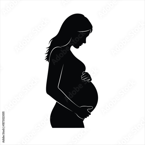 Pregnant Woman Silhouette Motherhood Concept