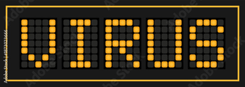 Orange color led banner in word virus on black background