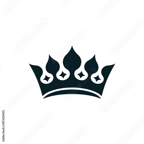 A simple black crown icon on a plain white background is shown