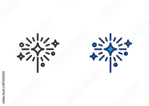 Sparklers Icon Set Multiple Style Collection