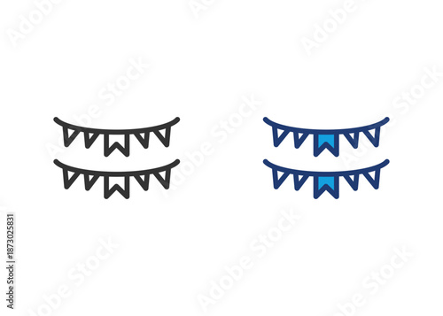Bunting Flags Icon Set Multiple Style Collection