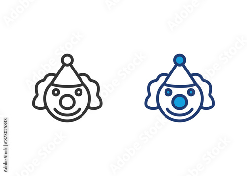 Clown Icon Set Multiple Style Collection