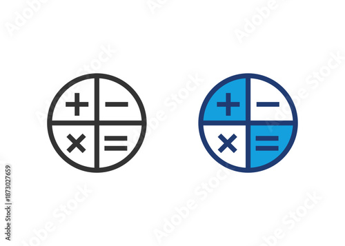 Calculator Icon Set Multiple Style Collection