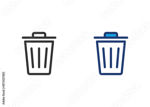 Trash Icon Set Multiple Style Collection