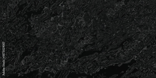 Dark, abstract, fluid, and glossy texture with a rippling, molten-like appearance in shades of black and dark gray, suggesting a liquid metal or viscous substance for moody backgrounds