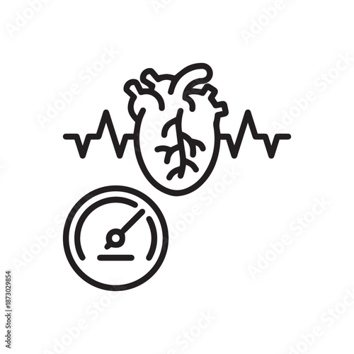 Hypertension High Blood Pressure and Cardiovascular Risk Single icon
