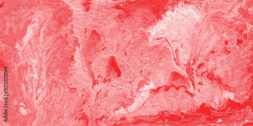 Vibrant abstract red and white marbled texture with swirling organic patterns and a painterly watercolor effect creating a dynamic and energetic background for artistic and creative projects