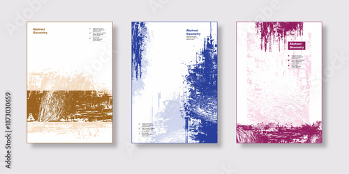 Set of Abstract Grunge Textured Vector Poster and Modern Flyer Template.