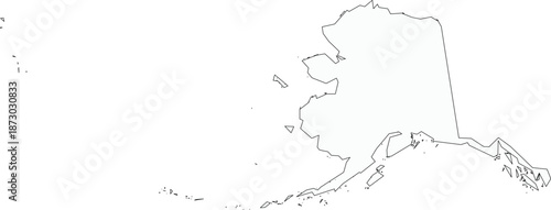 Map of Alaska Simple Outline Transparent Background Vector