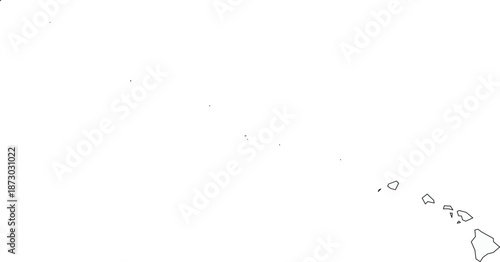 Map of Hawaii Simple Outline Transparent Background Vector