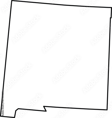  Map of New Mexico Simple Outline Transparent Background Vector.