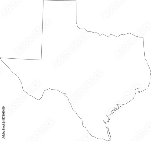 Map of Texas Simple Outline Transparent Background Vector