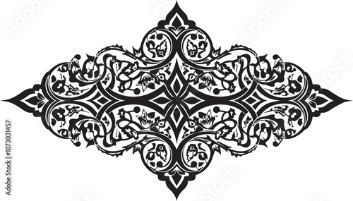 Luxury Vintage Floral Ornament Element with Elegant Arabic Filigree Details