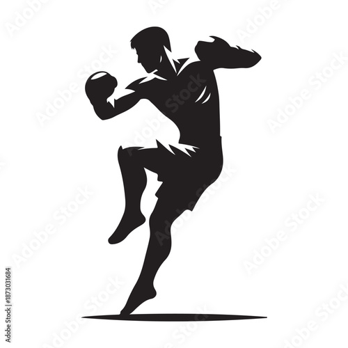 boxer punching vector silhouette clip art logo design illustration icon collection

